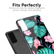 Tropical Leaves & Pink Flowers Glass case for Xiaomi Mi 10 Pro For Sale