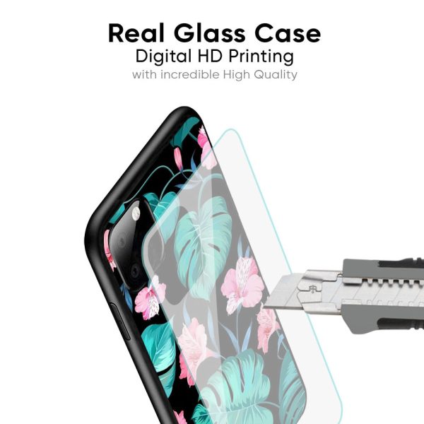 Tropical Leaves & Pink Flowers Glass case for Xiaomi Mi 10 Pro For Sale