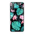 Tropical Leaves & Pink Flowers Glass case for Xiaomi Mi 10 Pro For Sale