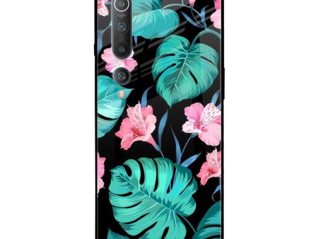 Tropical Leaves & Pink Flowers Glass case for Xiaomi Mi 10 Pro For Sale