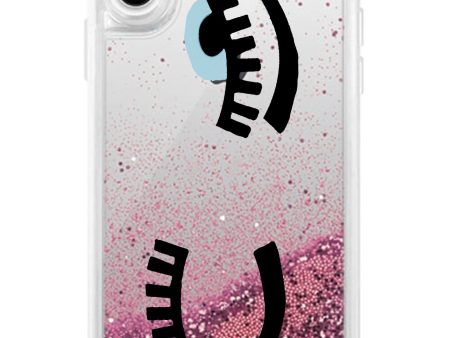 Wink eye Pink Snow Globe Glitter case for iPhone For Sale