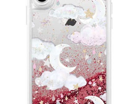 Crescent Moon Rose Snow Globe Glitter case for iPhone on Sale