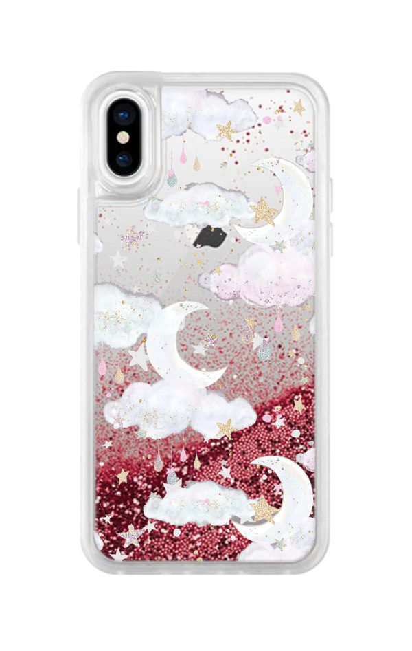 Crescent Moon Rose Snow Globe Glitter case for iPhone on Sale