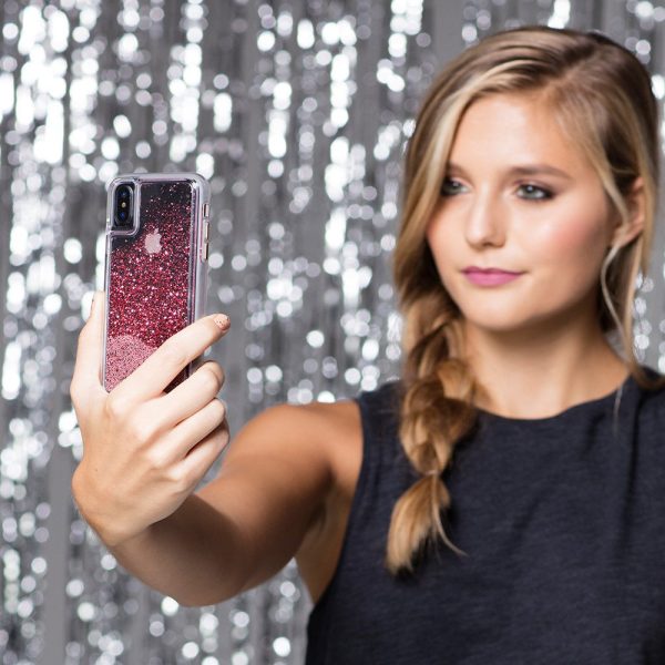 Crescent Moon Rose Snow Globe Glitter case for iPhone on Sale