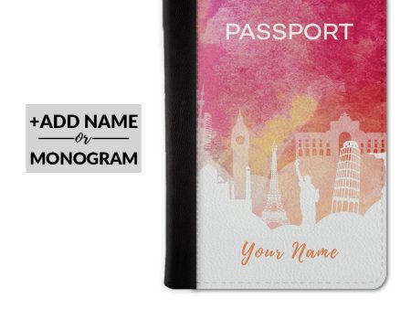 Pink Watercolor Custom Passport Cover on Sale