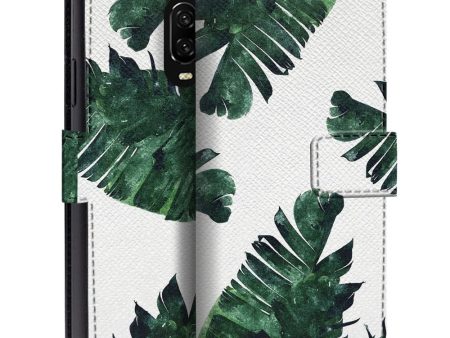 Green Leaf Texture Flip Case for OnePlus on Sale