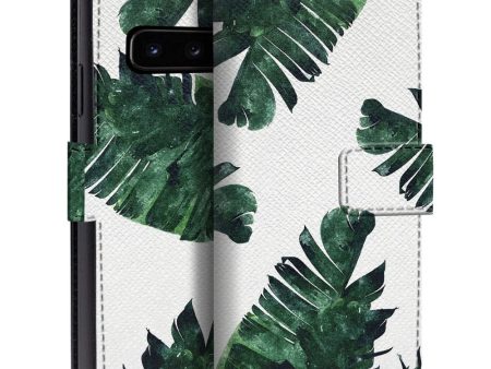 Green Leaf Texture Flip Case for Samsung Hot on Sale