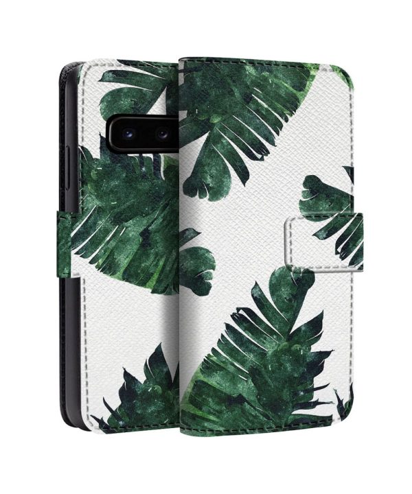 Green Leaf Texture Flip Case for Samsung Hot on Sale