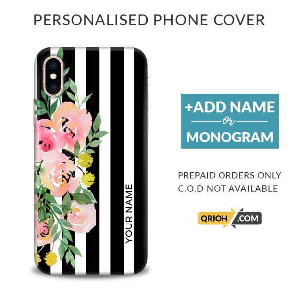 Floral Stripes Custom Phone Cover - COD Not Available Discount