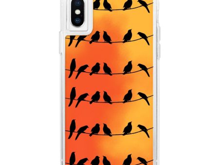 Silhouette Birds Orange Neon Sand Glow Case on Sale