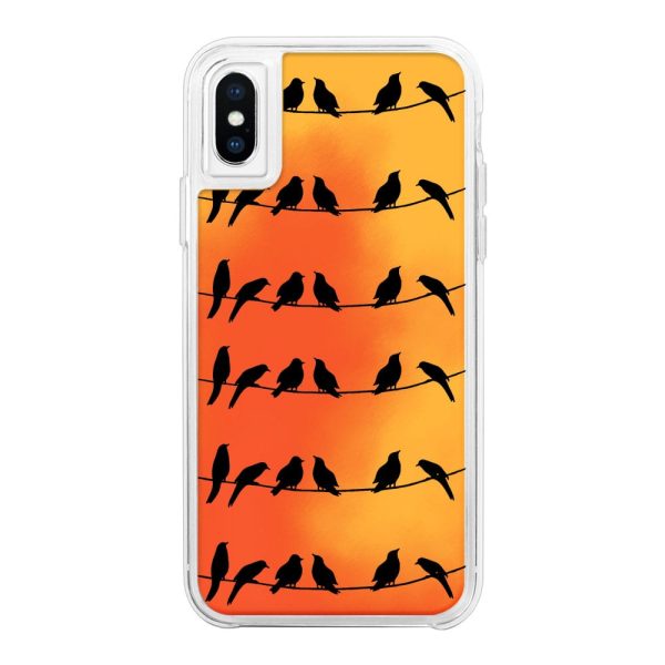 Silhouette Birds Orange Neon Sand Glow Case on Sale