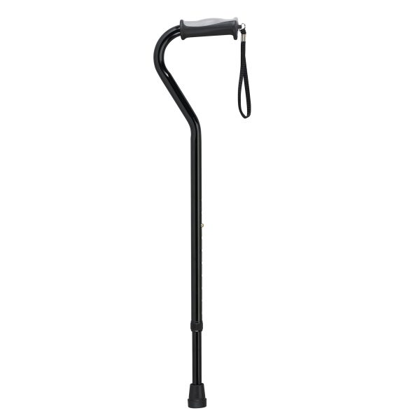 Adjustable Height Offset Handle Cane with Gel Hand Grip, Black Online