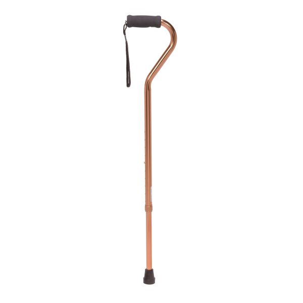 Foam Grip Offset Handle Walking Cane, Bronze For Discount