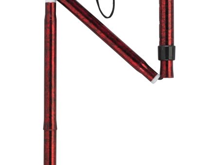 Adjustable Lightweight Folding Cane with Gel Hand Grip, Red Crackle Online