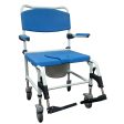 Aluminum Bariatric Rehab Shower Commode Chair with Two Rear-Locking Casters Online now