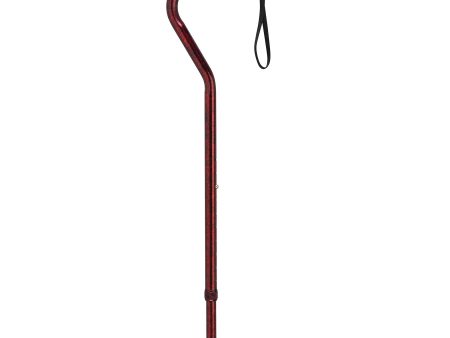 Adjustable Height Offset Handle Cane with Gel Hand Grip, Red Crackle For Discount