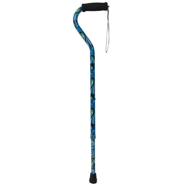 Foam Grip Offset Handle Walking Cane, Swirl Discount