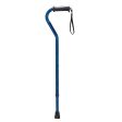 Adjustable Height Offset Handle Cane with Gel Hand Grip, Blue Crackle Fashion