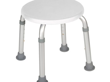 Adjustable Height Bath Stool, White Supply