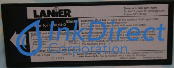 1 Each - Genuine Lanier 1170135 117-0135 Toner Cartridge Black for Copier 6110 6112 Online Hot Sale