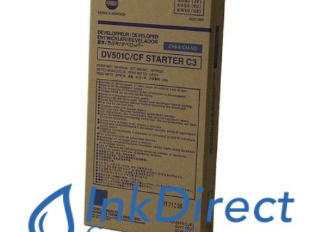 Genuine Konica Minolta 960905 960-905 8937860 8050  DV501C Developer   Starter Cyan Hot on Sale