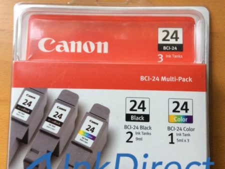 Genuine Canon  6881A039 BCI-24 Combo Pack ( 6881A003AA 6882A003AA ) Ink Jet Cartridge Black Color Hot on Sale